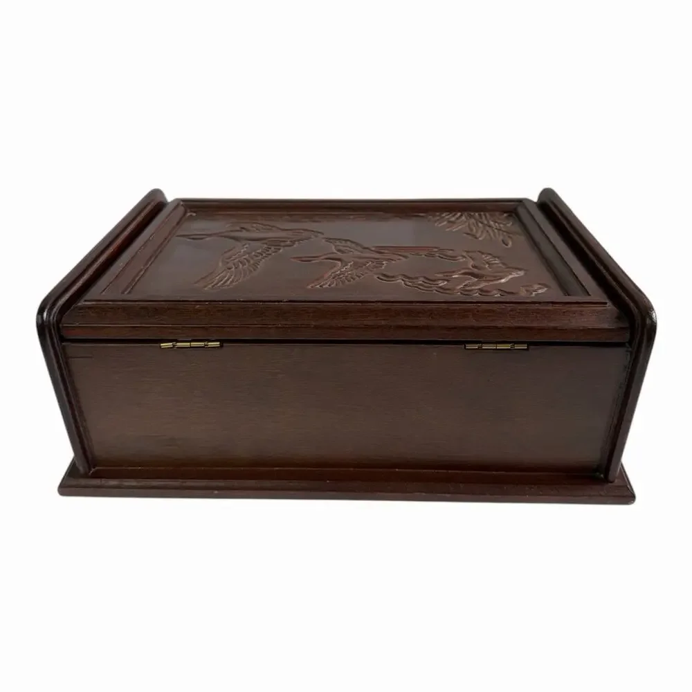 Vintage Rosalco The Commodore Bird Duck Carved Wooden Wood Jewelry Box 11x8.5x4